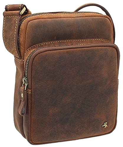 Sac à bandoulière Visconti Riley TC68 en cuir marron vintage et patiné