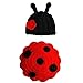 TinaDeer Neugeborenes Baby Photography Requisiten Anzug Marienkäfer häkeln Strickmütze Hose Set Foto Requisiten Outfits für 0-6 Monate Jungen Mädchen Fotografie schießen (Rot, Freie Größe)