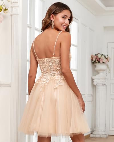 JAEDEN Homecoming Dresses Short 2025 - Lace Prom Dress DAMA Dresses for Quinceanera for Teens Tulle2