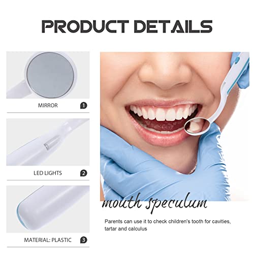 MILISTEN 2pcs LED Licht Mundspiegel Zahnspiegel antibeschlag Dentalspiegel Anti Nebel Oral Dental Inspektion Spiegel Wimpernverlängerung Spiegel für Zahnpflege Make-Up Spiegel
