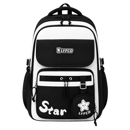 Image of School & College Backpack with Detachable Pouch | 18 Inch Large capacity bag for Girls & Boys Age of 12-16 years | Best for School, Tution, Travel, Camping
