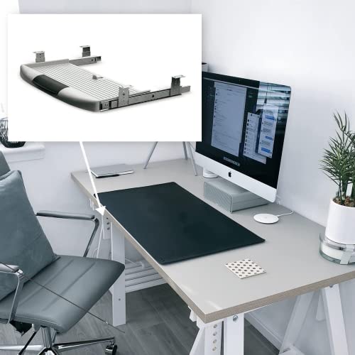 Gedotec Extracto de Teclado para Montaje bajo el Escritorio, 1 Juego de cajones para Teclado para Montar Debajo del Escritorio, Color Gris, Bandeja extraíble para Debajo del Escritorio - imagen 5