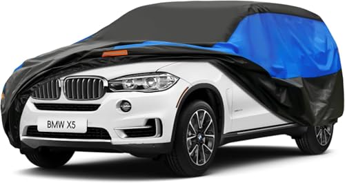 Funda Coche Exterior Gunhyi, Impermeable y Transpirable, Funda a Coche Resistente al Polvo Lluvia los Rasguños, Adecuada para SUV BMW X5 Porsche Cayenne Mercedes GLE Audi Q7 Etc.(485 a 510 cm) YXL