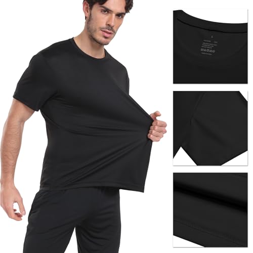 Image of HovSiyla 1 /5 Pack Workout Shirts for Men Athletic Running Gym Quick Dry Short Sleeve Performance Moisture Wicking T Shirt