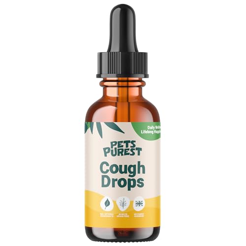 Pets Purest Cough Medicine for Dogs Cats & Pets 30ml - 100% Natural Dry Cough Liquid Drops Remedy for Kennel Cough Respiratory Tract Symptoms Dry Nose Sneezing & Barky Hacking