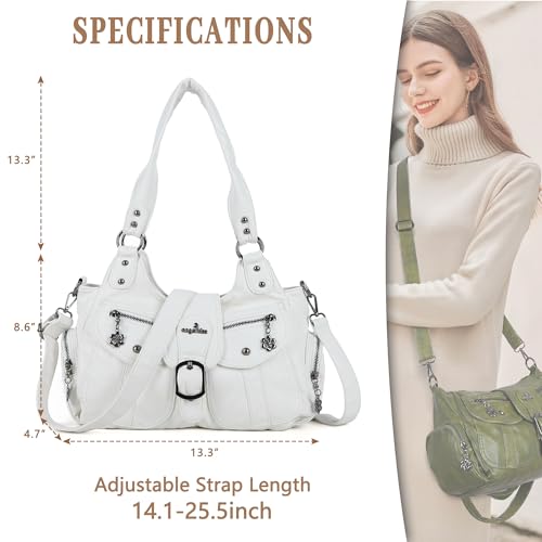 Image of Angel Kiss Hobo Bags for Women Vegan Leather Shoulder Purses and Handbags Ladies Roomy Tote Bags Purse with Crossbody Strap