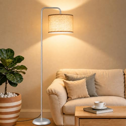 TJOY Floor Lamp, ‌Silver‌ Standing Floor Lamp for LivingRoom with 3CCT Bulb