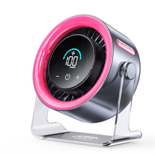 Coolhill Small Desk Fan, 100-Speed Quiet Rechargeable for Office & Bedroom | Pin...