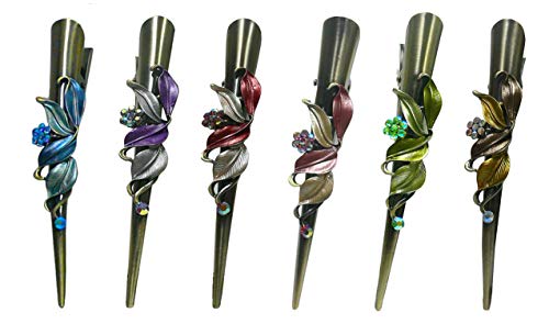 Set of 6 Flower Alligator Clips Beak Clips Duckbill Hair Clips YY86155-1-6
