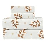 Lodge & Linen Flannel Sheets Full Size Rich Cotton -High GSM Flannel Bed Sheet Deep Pockets - Warm & Cozy Flannel Sheet Set for All Seasons (Rust)
