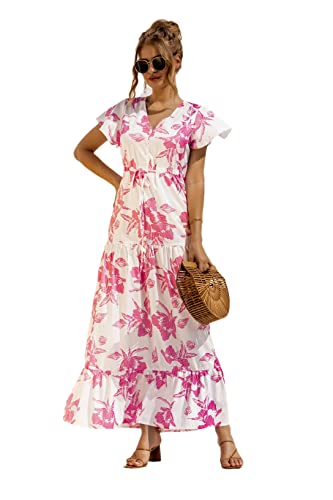 Robe de plage bohème à imprimé floral blanc pour vos journées ensoleillées de vacances