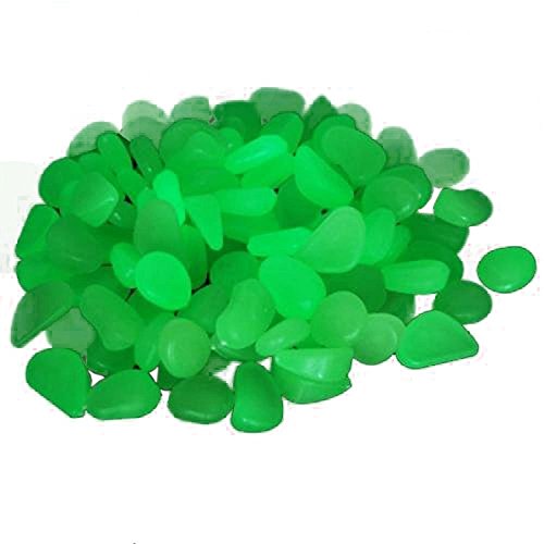 E-Tribe Man-made Glow in the Dark Pebbles Stone for Garden Walkway Sky Blue--Making Your Garden or Yard Looks Different from Your Neighbors' at night (Green)