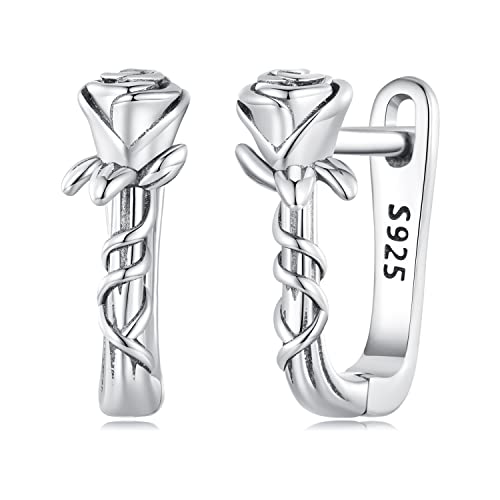 Créoles filigrane de roses argent sterling cadeau idéal anniversaire femme