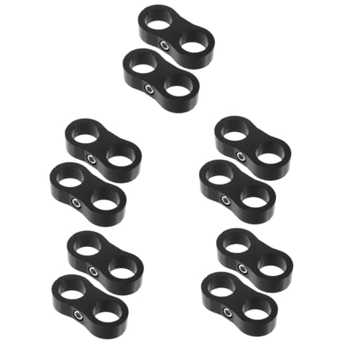 Abrazaderas de clip de manguera PRETYZOOM en aluminio negro de alta precisión, 10 unidades