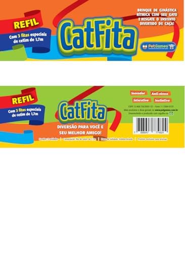 PETGAMES Cat Fita Pet Games - Refil Com 3 Unidades Brinquedo Ocupacional Varinha Para Gatos