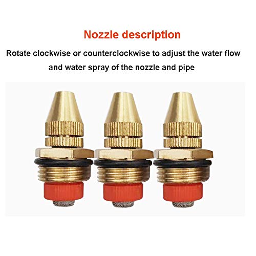1/2 pouces jardinage pelouse réglable fine brume d'eau fine pulvérisation Buse de refroidissement d'arrosage intégralement en cuivre haute 5pcs ATOMISATION