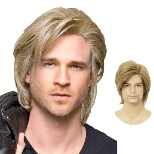 Perruque blonde courte homme pour un look élégant et soigné au bureau comme en soirée