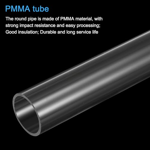 QUARKZMAN 2 Stück PVC Transparent Rohr, Innendurchmesser 28mm Durchmesser 32mm LÄNGE 350mm Acryl Kunststoffrohr für Lampenbau, Stehlampen, Möbel
