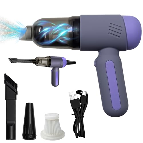 Mesen Handheld Car Vacuum Cleaner, 5000Pa Car Vacuum Portable Cordless, 4 in 1 Vacuum Cleaner and Air Duster with 4 Nozzles, High Power Hand Held Vacuum, Cleaning for Car, Home, Office, Pet
