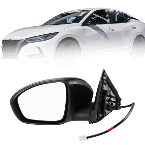 Motoforti 3 Pins Right Passenger Side Power Door Mirror Replacement Side View Mirror Assembly for NISSAN SENTRA 2020 2021 2022 Black Manual Folding Non-Heated Mirror Glass by Motoforti - Used condition - US$29.70