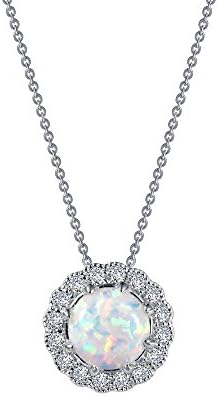 Lafonn Heritage Sterling Silver Platinum Plated Lassire Opal Necklace (1.08 CTTW) - Image 4