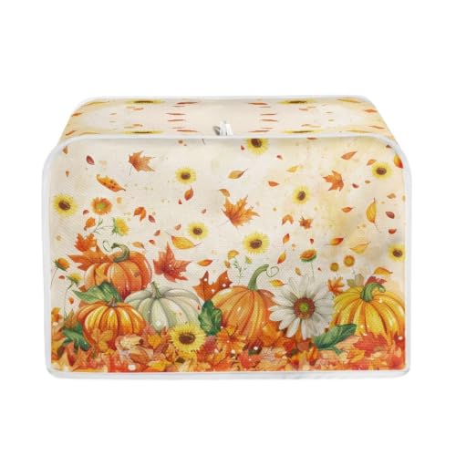 Image of Autumn Pumpkin 4 Slice Toaster Cover Fall Decor