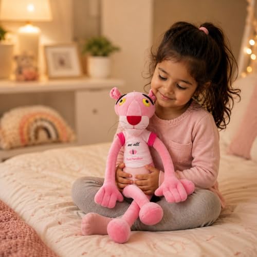 Image of Pink Panther Plush Soft Toy 40 CM for Kids, Ultra Soft Stuffed Cartoon Plush Doll, Premium Cuddly Plush Animal for Boys & Girls, Birthday Gift, Room Decor & Sleeping Companion