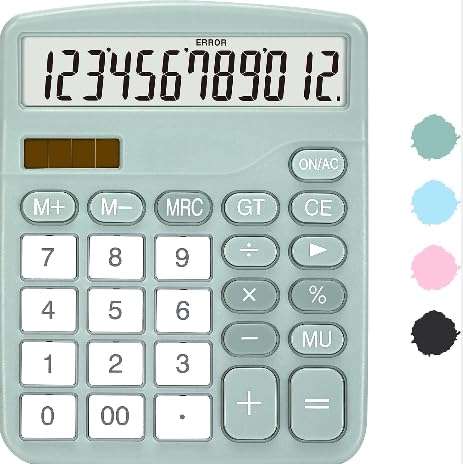 Calcolatrice verde, doppia alimentazione, LCD 12 cifre(绿色)