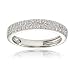 Sterling Silver Cubic Zirconia 2-row Round-cut Eternity Band Ring