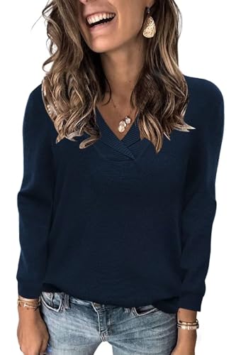 Image of JOCAFIYE Sweaters for Women Casual Long Sleeve V Neck Lightweight Hollow Out Pullover Sweater Tops