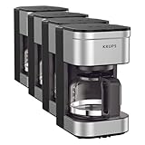 KRUPS Simply Brew Compact 5 Cup Coffee Maker: Stainless Steel Design, Pause & Brew, Keep Warm, Reusable Filter, Drip-Free Carafe (Pack of 4)