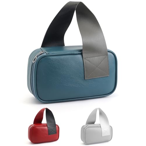 HezeHuize Makeup Bag Organizer, Travel Makeup Bag, Trendy Portable Cosmetic Bags, Makeup Bags for Women, Aesthetic Makeup Bags, Soft and Sleek Makeup Tools (Phantom Blue-1, 8.3in*3.2in*4.9in)