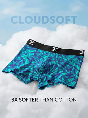 Image of XYXX Men's CloudSoft Modal Printed Trunks| Snug Fit, 4-Way Stretch & No-Marks Waistband Underwear for Man
