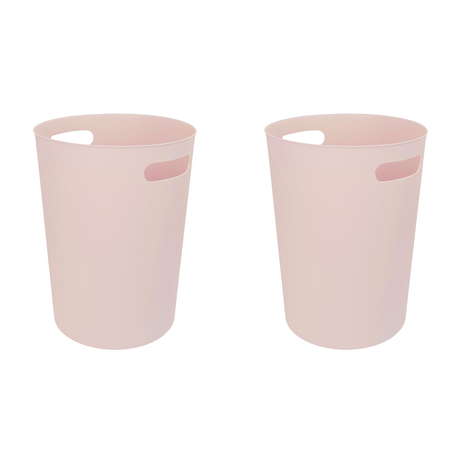 JVL Modu Round Waste Bin 9.7L Set of 2 Bathroom Bedroom Office Blush