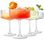 Haayymo Martini Glasses, Crystal Coupe Glasses 8Oz Cocktail Glasses Set of 4, Large and Fancy Cocktail Glasses, Hand-Blown Champagne Coupe for Espresso Martini, Manhattan as Bar Glassware or Home Bar