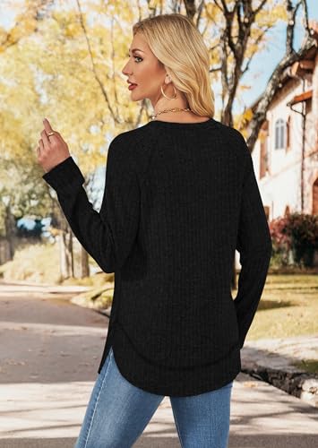 WIHOLL Long Sleeve Shirts for Women Fall Sweaters 2025 Lightweight Casual Tunic Tops Loose Fit Winter Clothing S-2XL