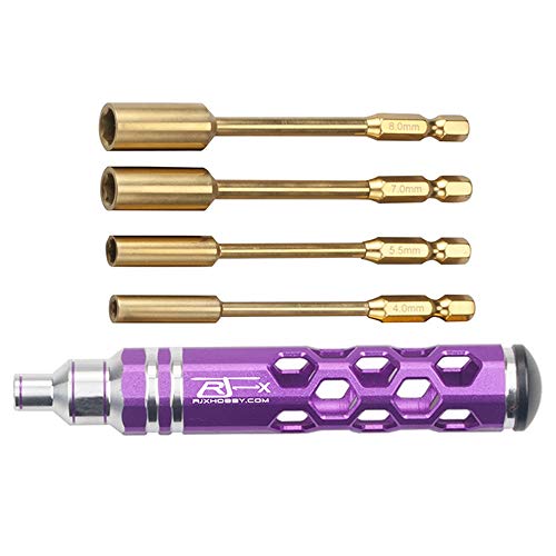 KINGDUO Rjx2884 4.0/5.5/7.0/8.0Mm 4 In1 Herramienta De Reparación De Destornillador De Tuerca para Modelos RC-Negro - imagen 5