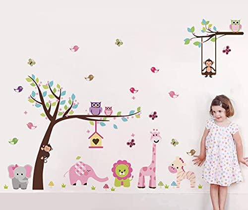 Amazon.com: Runtoo Jungle Animal Wall Decals Monkey Koala Lion Wall Art ...
