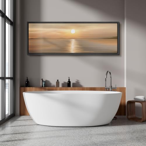 Image of MUDECOR Large Framed Canvas Print Wall Art Ocean Reflection for Living Room