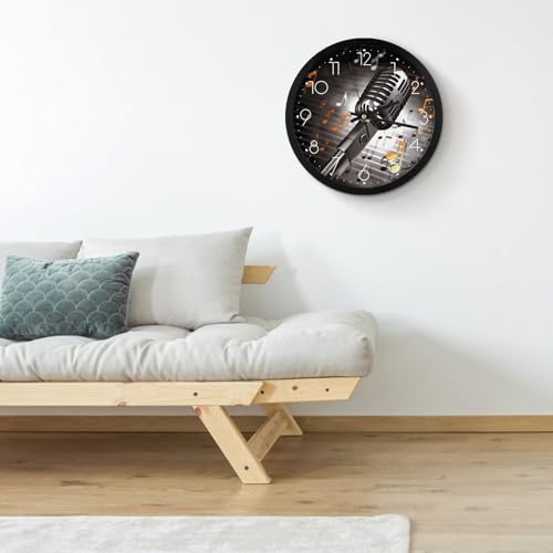 Horloges murales rondes de 25,4 cm avec notes de musique pour salon - 5