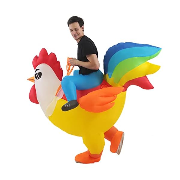 Kooy inflatable costume adult rooster ride on chicken costume,halloween costumes blow up costumes - image 4