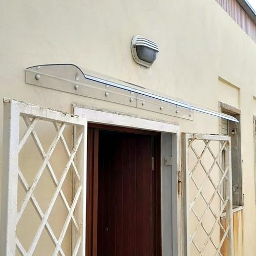 Auvent de porte transparent en polycarbonate robuste pour entrée moderne