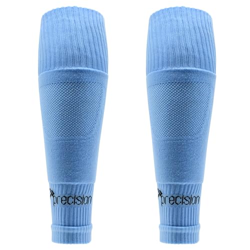 Precision Training Mens Plain Pro Footless Sleeve Football Socks Blue 7-12 UK