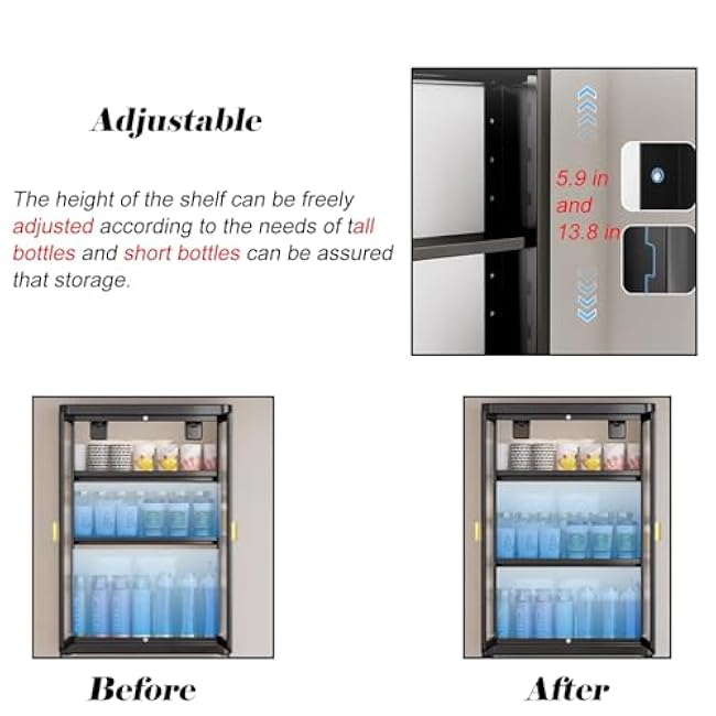 White & Black Water Bottle Storage, Wall Mounted 2 3 4 Layers Storage Shelf with Magnetic Door, Height Adjustable Cup Storage Rack for Home/Kindergarten(White,2 tiers-15.7x5.5x20.1)