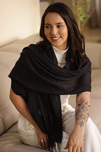 Cachecol Echarpe Lenço Pashmina Manta Xale Lisa Moda (Black)
