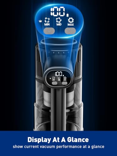 Image of VOKENE Cordless Vacuum Cleaner, 8 in 1 Powerful Suction Lightweight Vacuum Cleaner for Home, LED Display, 3 Suction Modes, 45Mins Detachable Battery Vacuum for Hard Floor Carpet Pet Hair