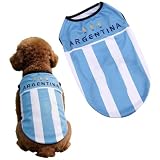 2026 Argentinien Fußball-Hundetrikot, atmungsaktive Sommerkleidung aus Baumwolle für Haustiere, Größe 3XL