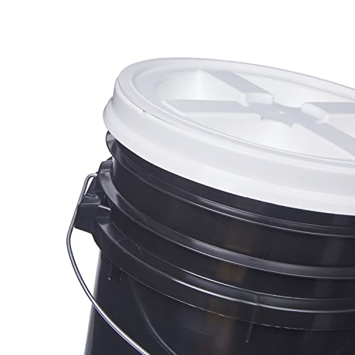 Hudson Exchange Premium 7 Gallon Bucket With Gamma Seal Lid, Hdpe, Black #TOP3
