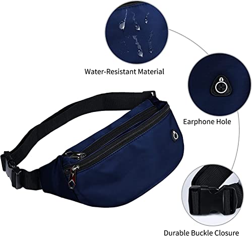 Image of Fanny Packs for Men and Women Water-Repellent Sports Waist Pack Bag | Belt Bag for Travel Hiking Running Walking Hands-free, Lightweight, Adjustable waist belt, Easy Carry Any Phone, Wallet