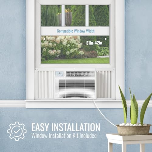 Image of Keystone 18,800 BTU Window Air Conditioner with 16,000 BTU Supplemental Heating, 230V, Window AC Unit for Living Room, Apartment, Large Rooms up to 1000 Sq.Ft.